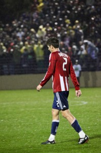 Andrew Boyens of Chivas USA walks off the field after being shown a second yellow card against the Portland Timbers in the 42nd minute of a US Open Cup qualifying match. Photo: Prost Amerika | Gary Sheldon 2011 | Check out the slideshow