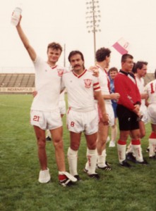 AAC Eagles celebrate their 1990 US Open Cup championship. Photo: Renee Bechtoldt | AAC Eagles
