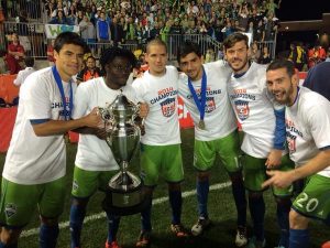 Clint Dempsey celebrates winning his first club trophy with 2014 US Open  Cup victory 