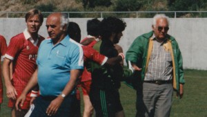 John Rally (foreground)  and Jim Rally (right) founded the Greek American AC back in 1949 and won two US Open Cup titles (1985, 1994). Photo: Greek American AC