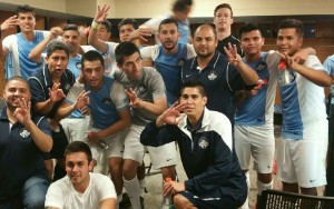 Chula Vista FC (USASA) celebrate their upset win over Arizona United (USL). Photo: Chula Vista FC