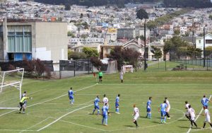 The scene from historic Boxer Stadium in San Francisco with El Farolito hosting Burlingame Dragons in the First Round of the 2017 US Open Cup. Photo: Evan Ream 