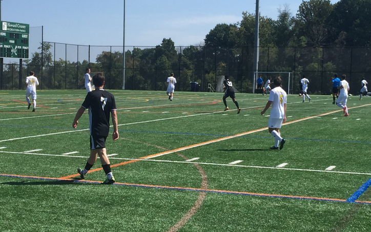 Aegean Hawks (black) take on Christos FC in a 2018 US Open Cup qualifying match. Photo: Sean Maslin