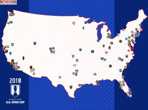 The 2018 Lamar Hunt US Open Cup features 97 teams from a Modern Era record 33 different states. Graphic by: Gilberto Hernandez | @GilbertoHdz200