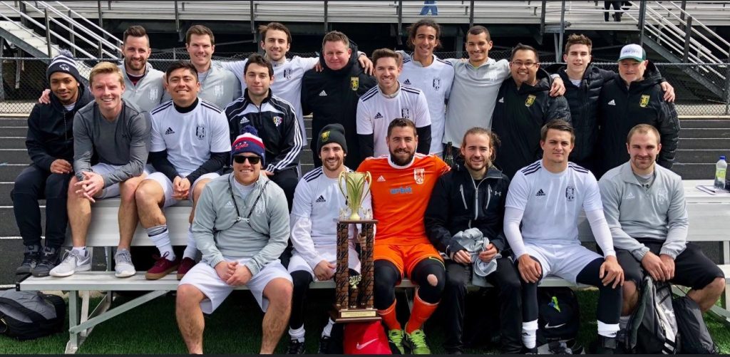 Christos FC poses for a team photo after winning the 2018 Maryland State Cup. Photo: Christos FC