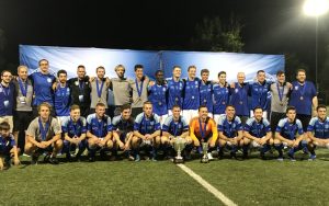 Bavarian SC poses for a team photo after defeating West Chester United 2-0 to win the 2018 USASA Amateur Cup championship. Photo: Matt Schroeder