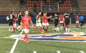 The scene after America SC's 2-1 win over Soda City FC Sorinex in the 2019 US Open Cup qualifying tournament. Photo: Joshua Taylor