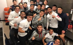 Southwest FC celebrates in the locker room after the club's 3-0 win over San Juan FC in the 2019 US Open Cup qualifying tournament. Photo: Southwest FC