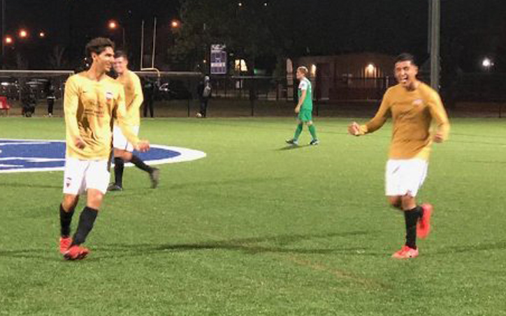 NTX Rayados players celebrate during their Fourth Round match against FC Maritsa in the 2019 US Open Cup Open Division Local qualifying tournament. Photo: NTX Rayados
