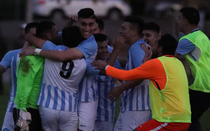 Chula Vista FC celebrate after winning a PK shootout against LA Monsters FC that clinches a spot in the 2020 US Open Cup. Photo: Steve Wood | Chula Vista FC