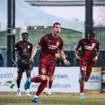 Luis Felipe Fernandes celebrates after scoring a goal in the 30th minute against Phoenix Rising FC in the Fourth Round of the 2022 US Open Cup. Photo: Sacramento Republic FC
