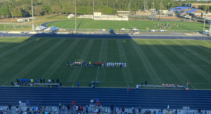 Miami United and Jacksonville Armada get ready to play a match in the First Round of the 2023 US Open Cup at Hodges Stadium in Jacksonville, Fla. | Photo: Stuart Webber