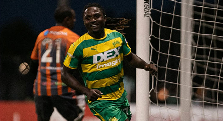 Lucky Mkosana of the Tampa Bay Rowdies celebrates after scoring a goal against Nona FC in the 2023 US Open Cup. Photo: Tampa Bay Rowdies