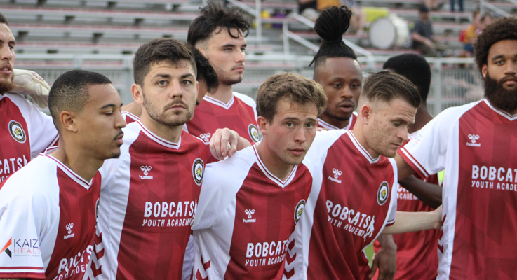 Players from the Maryland Bobcats during their 2023 US Open Cup match vs. Ocean City Nor'easters. Photo: Maryland Bobcats