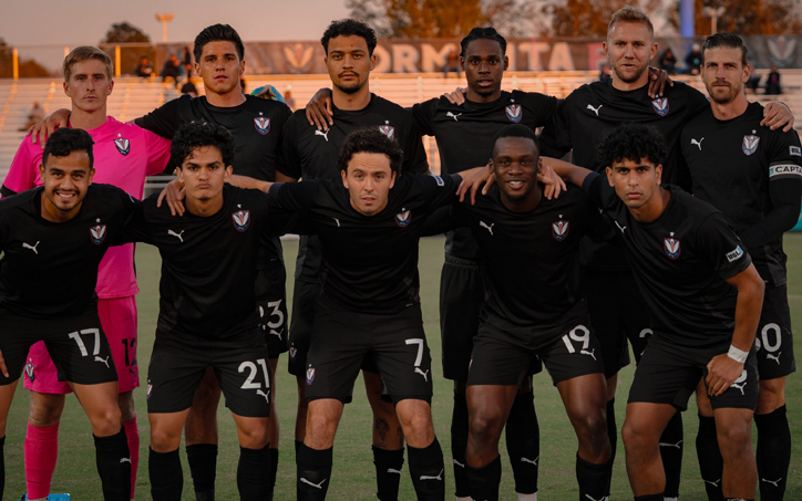 South Georgia Tormenta pose for a team photo prior to their First Round match against FC America CFL Spurs in the 2024 US Open Cup. Photo: Tormenta FC