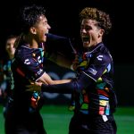 Ali Elmasnaouy (right) of the Oakland Roots SC celebrates after scoring a goal in the 98th minute in a 2-1 win over El Farolito in the Third Round of the 2024 US Open Cup. Photo: Oakland Roots SC