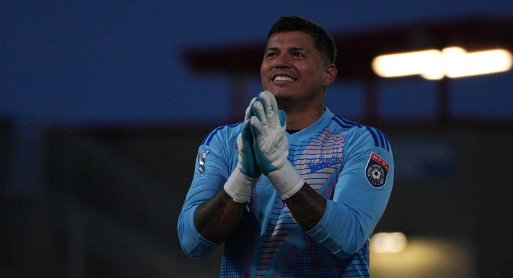 Johnan Lizarralde of El Paso Locomotive during the club's First Round match in the 2025 US Open Cup. Photo: J. Derick Fox