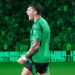 Brandon Vazquez of Austin FC celebrates after scoring a goal against El Paso Locomotive FC in the Fourth Round of the 2025 US Open Cup. Photo: Laura Gallo