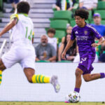 Gustavo Caraballo of Orlando City SC dribbles the ball against Tampa Bay Rowdies in the Fourth Round of the 2025 US Open Cup. Photo: Orlando City SC