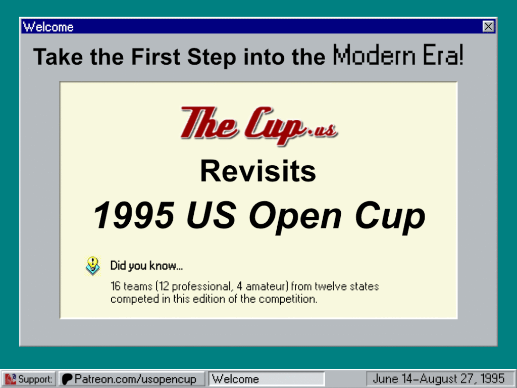 1995 us open cup rewind graphic