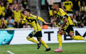 Jonathan Perez of Nashville SC celebrates after scoring a goal against D.C. United in the Quarterfinals of the 2025 US Open Cup. Photo: Nashville SC