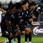 Colorado Rapids players celebrate after winning a PK shootout against Colorado Springs Switchbacks in the Round of 16 of the 2026 US Open Cup. Photo: Isaiah J. Downing/Switchbacks FC