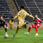 Mykhi Joyner of St. Louis CITY SC prepares to shoot against the Chicago Fire in the Round of 16 of the 2026 US Open Cup. Photo: St. Louis CITY SC