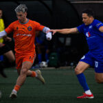 Players from 1927 SC (right) and Goshen City battle for the ball in a 2026 National Amateur Cup match. Photo: Carlos Hernandez - Black Cat Photography - IG: @black_catphoto