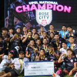 Deportivo Rose City celebrates after defeating Miami United FC in the 2026 UPSL Spring championship. Photo: UPSL