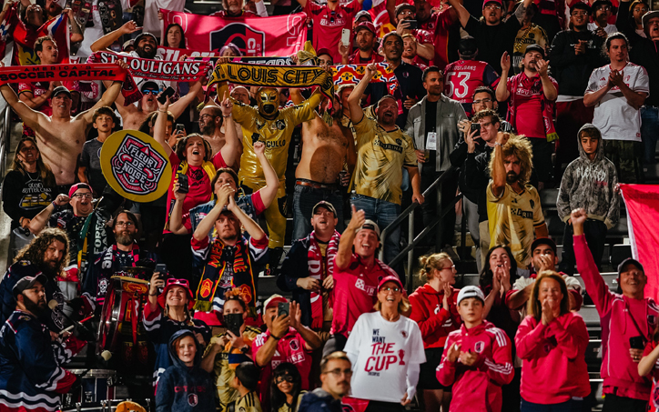Several St. Louis CITY SC fans made the trip to Commerce City, Colo. to cheer on their team during the 2026 US Open Cup Semifinal match against the Colorado Rapids. Photo: St. Louis CITY SC